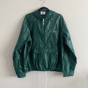 IZOD LACOSTE vintage 90s nylon windbreaker half zip pull over hoodie jacket